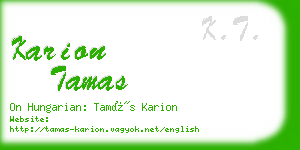 karion tamas business card